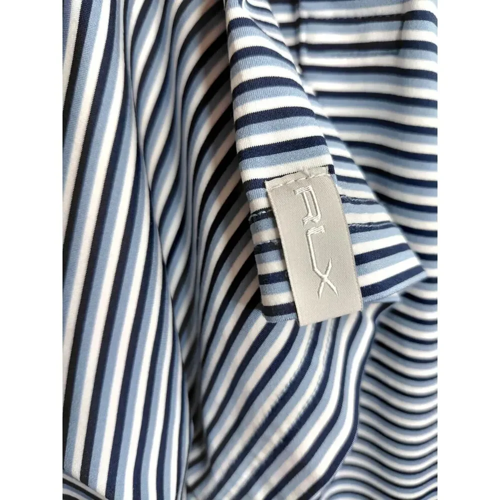 RLX Ralph Lauren Chicago Golf Club Striped Performance Polo Shirt Men’s Large